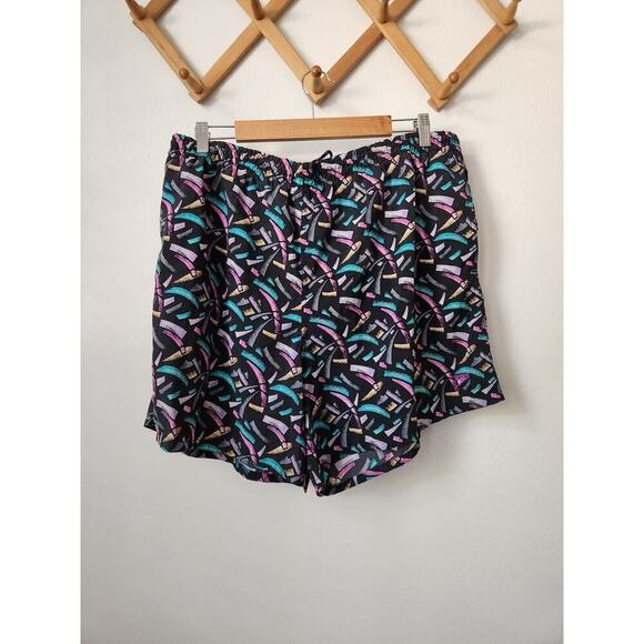 80s‎ 90s Speedo mens swim trunks colorful funky print drawstring 34 waist - Picture 1 of 6
